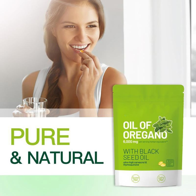 6000mg Oregano Oil and 200mg Black Seed Oil Softgels