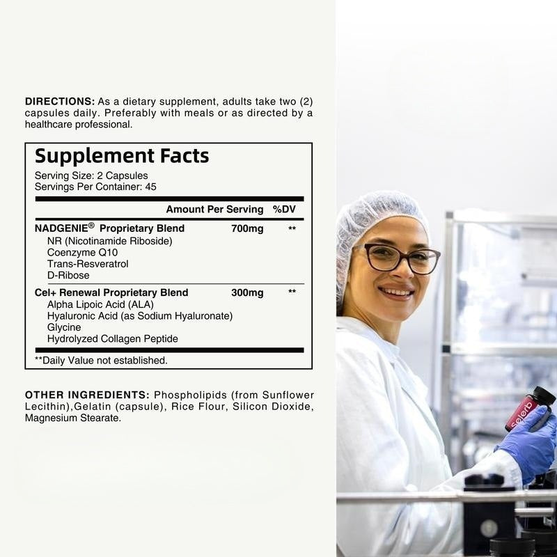 Nicotinamide Riboside Supplement Facts Label