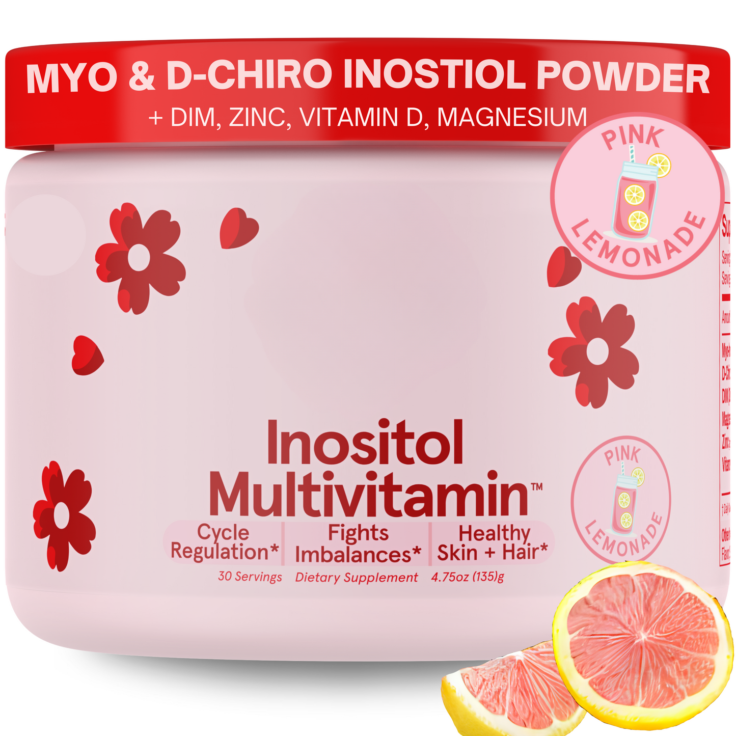 Inositol Multivitamin Pink Lemonade Bottle Front View