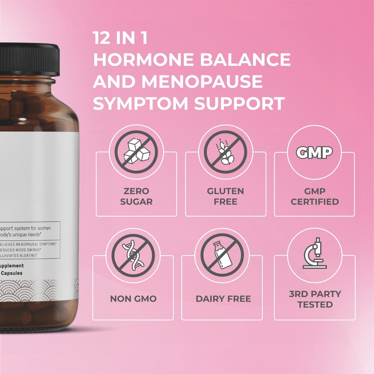 Adaptogen blend supplement – maca, ashwagandha capsules Hormone Balance Pro+