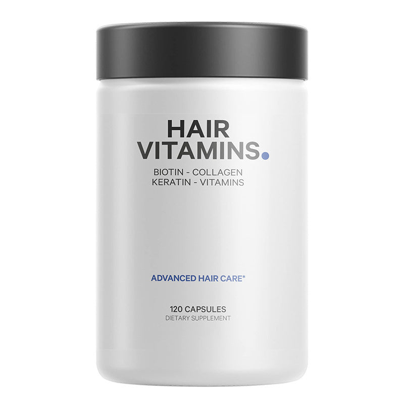 Bottle of Hair Vitamins with Keratin, Biotin & Collagen
