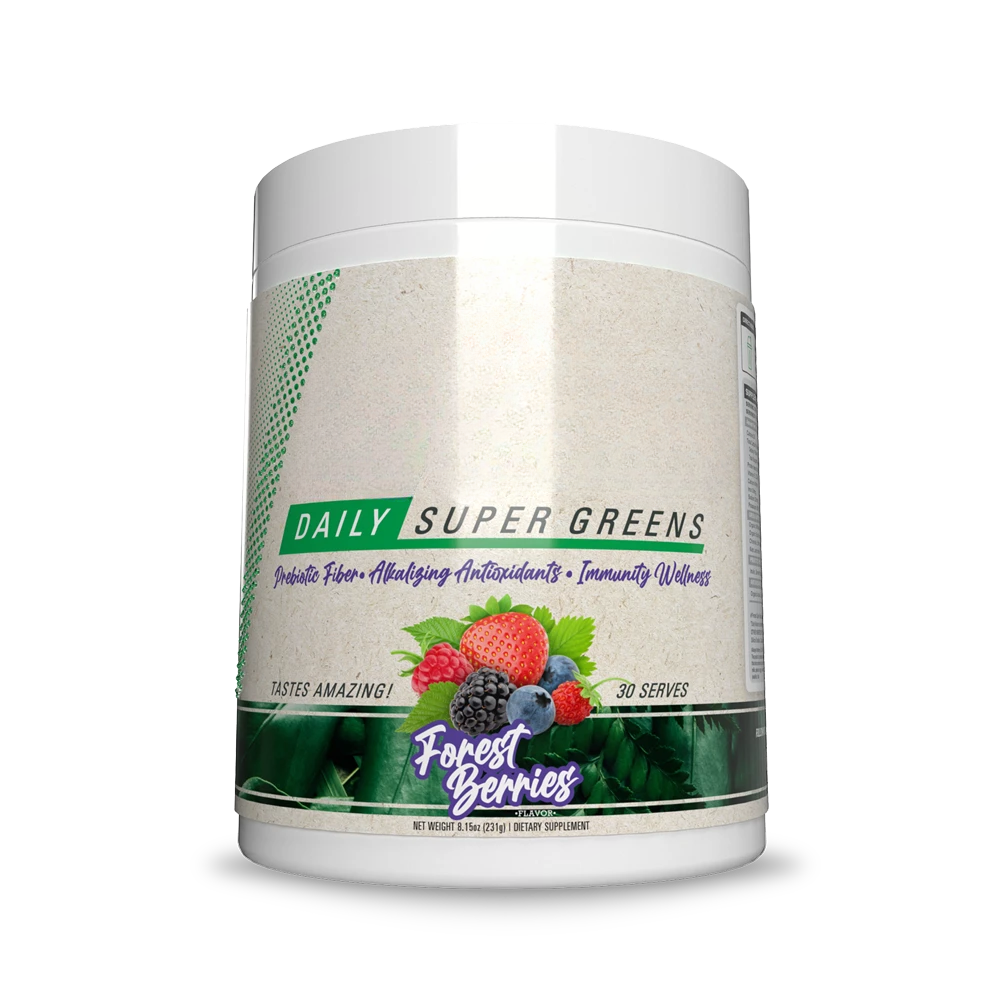 Daily greens powder in eco-friendly packaging Forest Berries