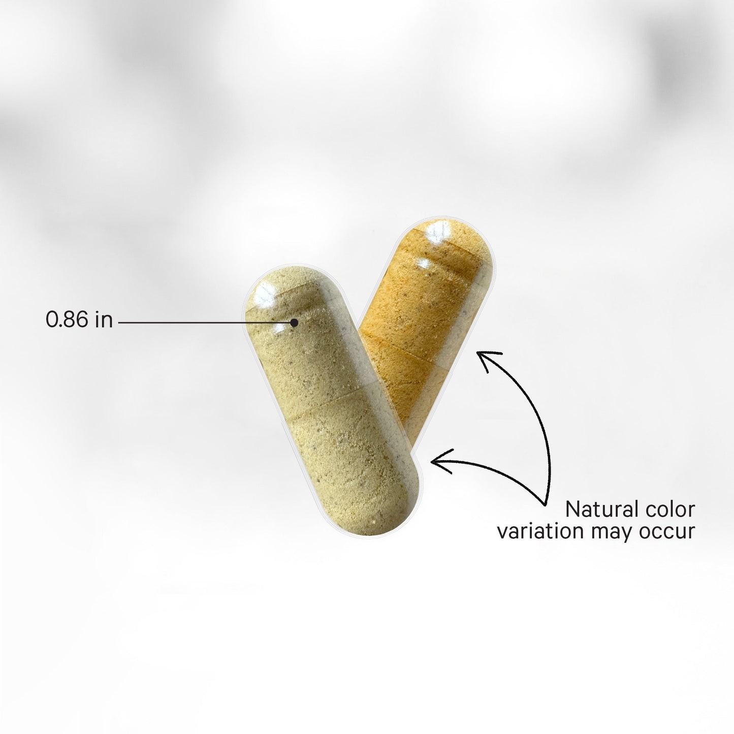 Hair Vitamins caps size color comparison
