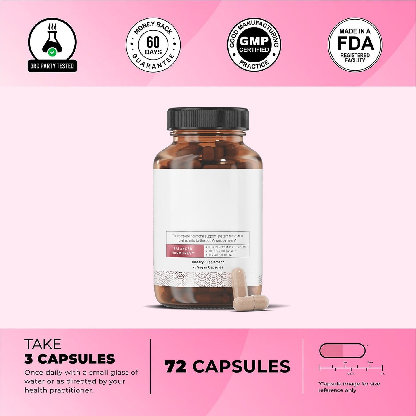 Hormone Balance Pro+ Clean label adaptogen herb capsules