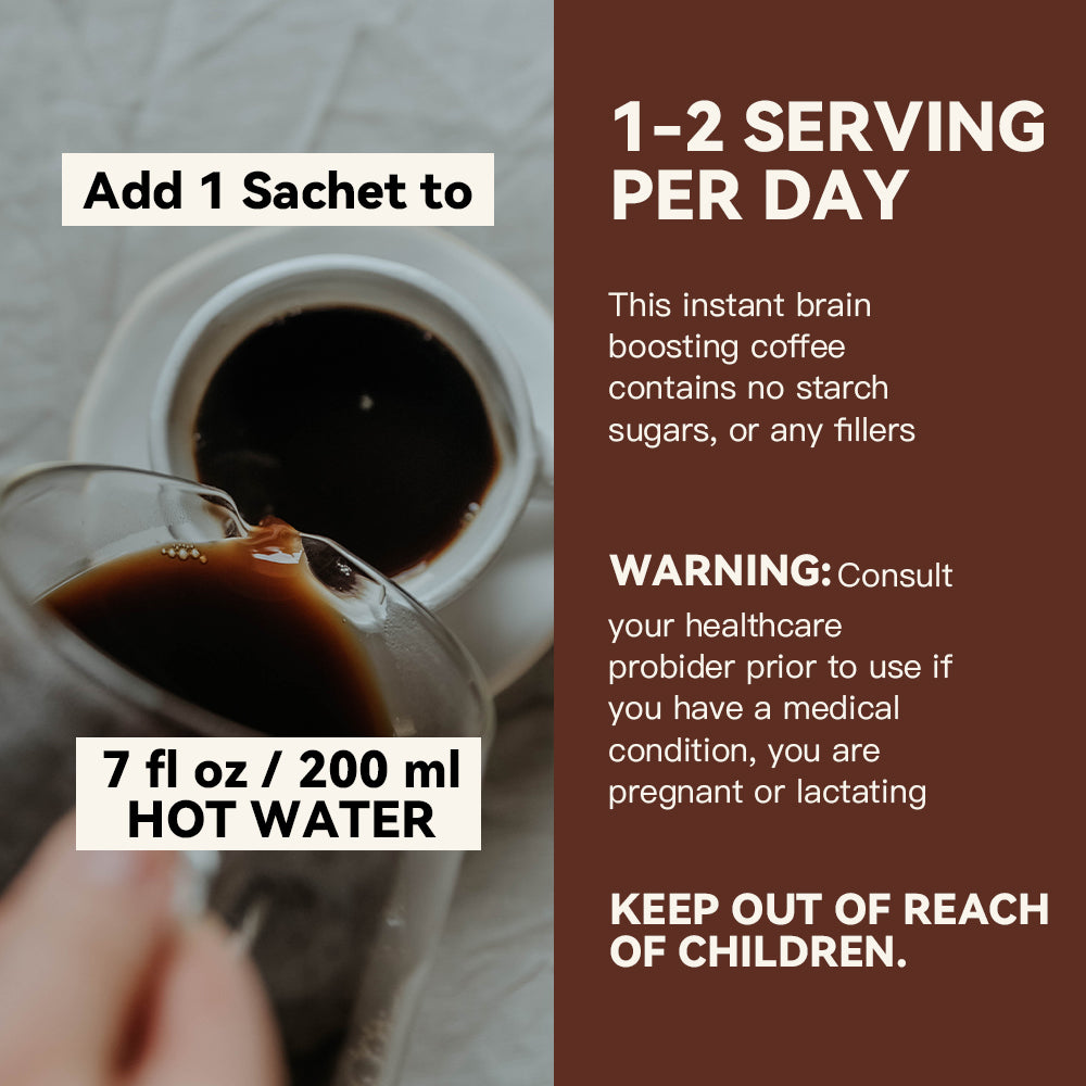 Organic mushroom blend mixed into coffee cup