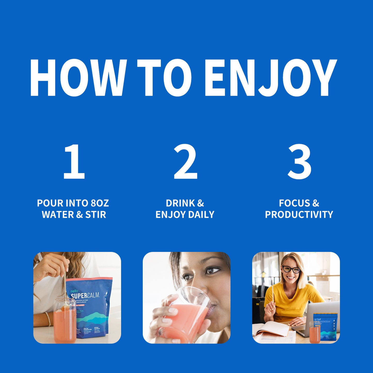 Supercalm Calming Drink Mix – Raspberry Lemonade Flavor – 20 Packets