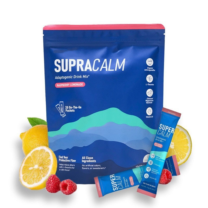 Supercalm Calming Drink Mix – Raspberry Lemonade Flavor – 20 Packets