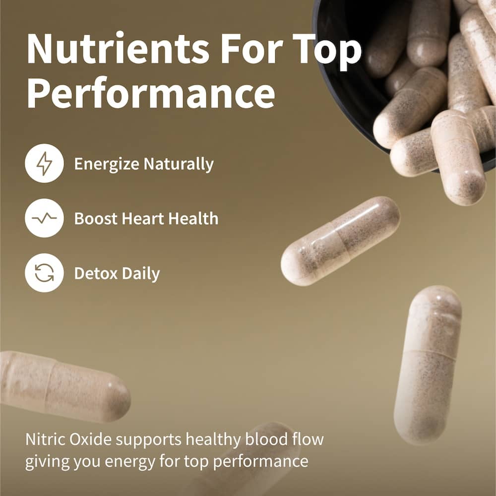 Nitric Oxide Booster Capsules Close-Up