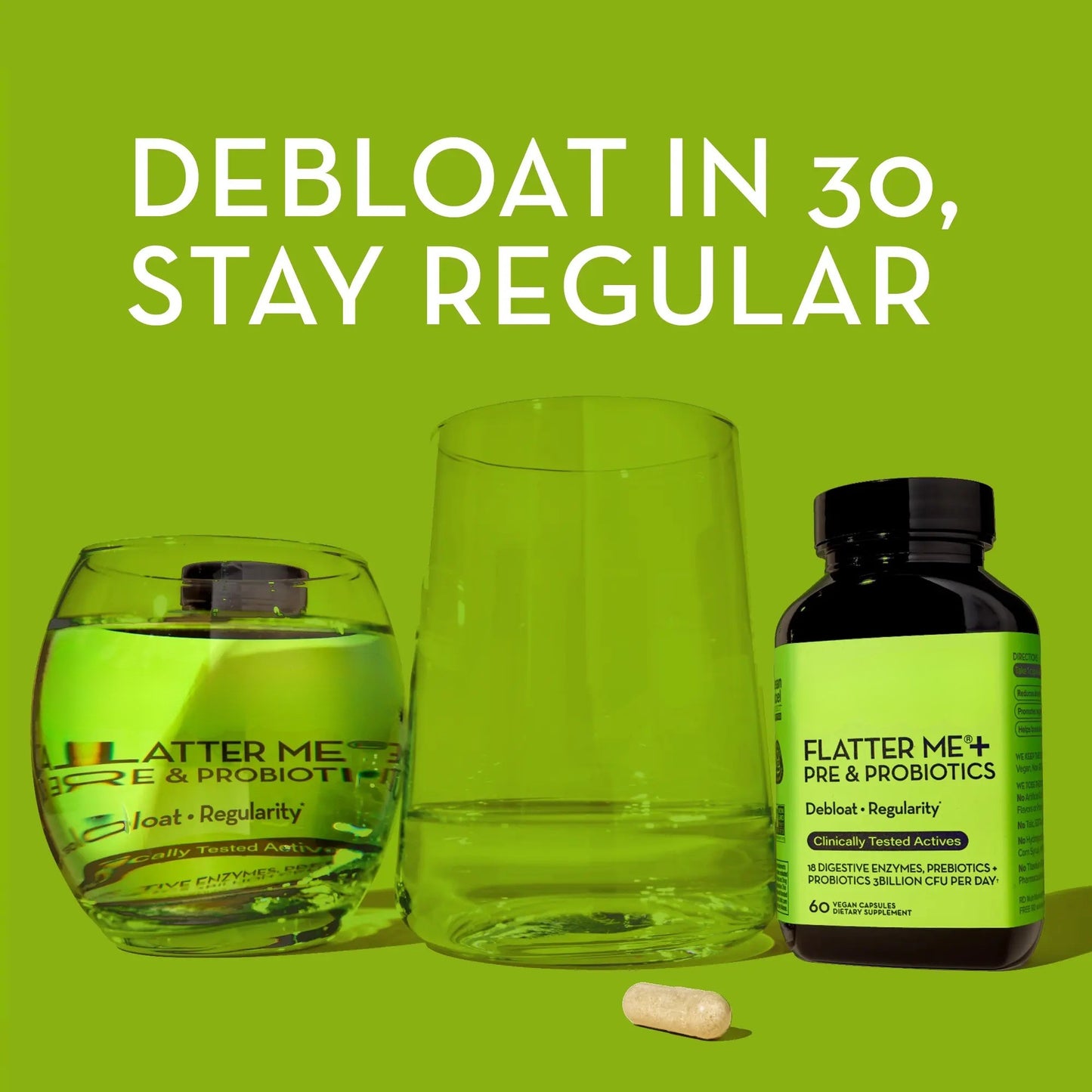 Vegan capsules with enzymes, fiber & probiotics