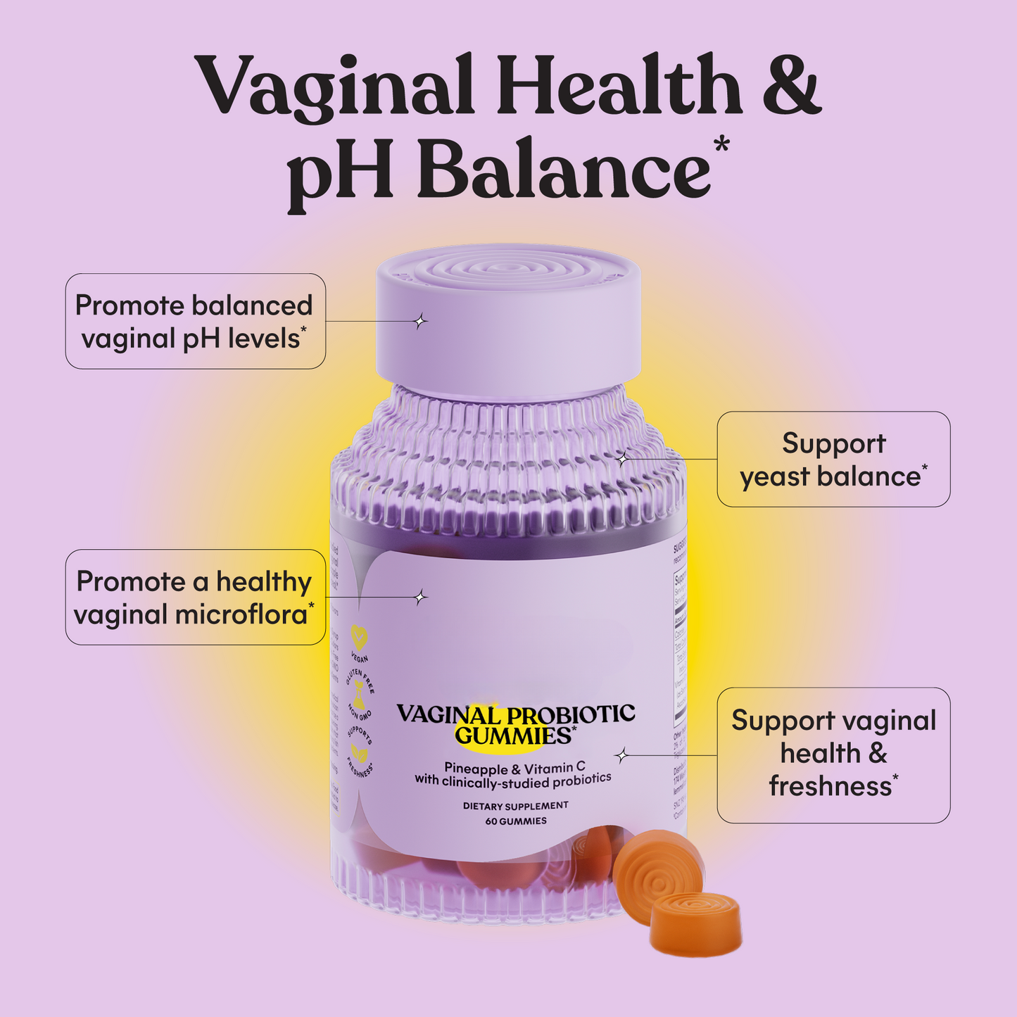 Vaginal probiotic gummies wellness supplement