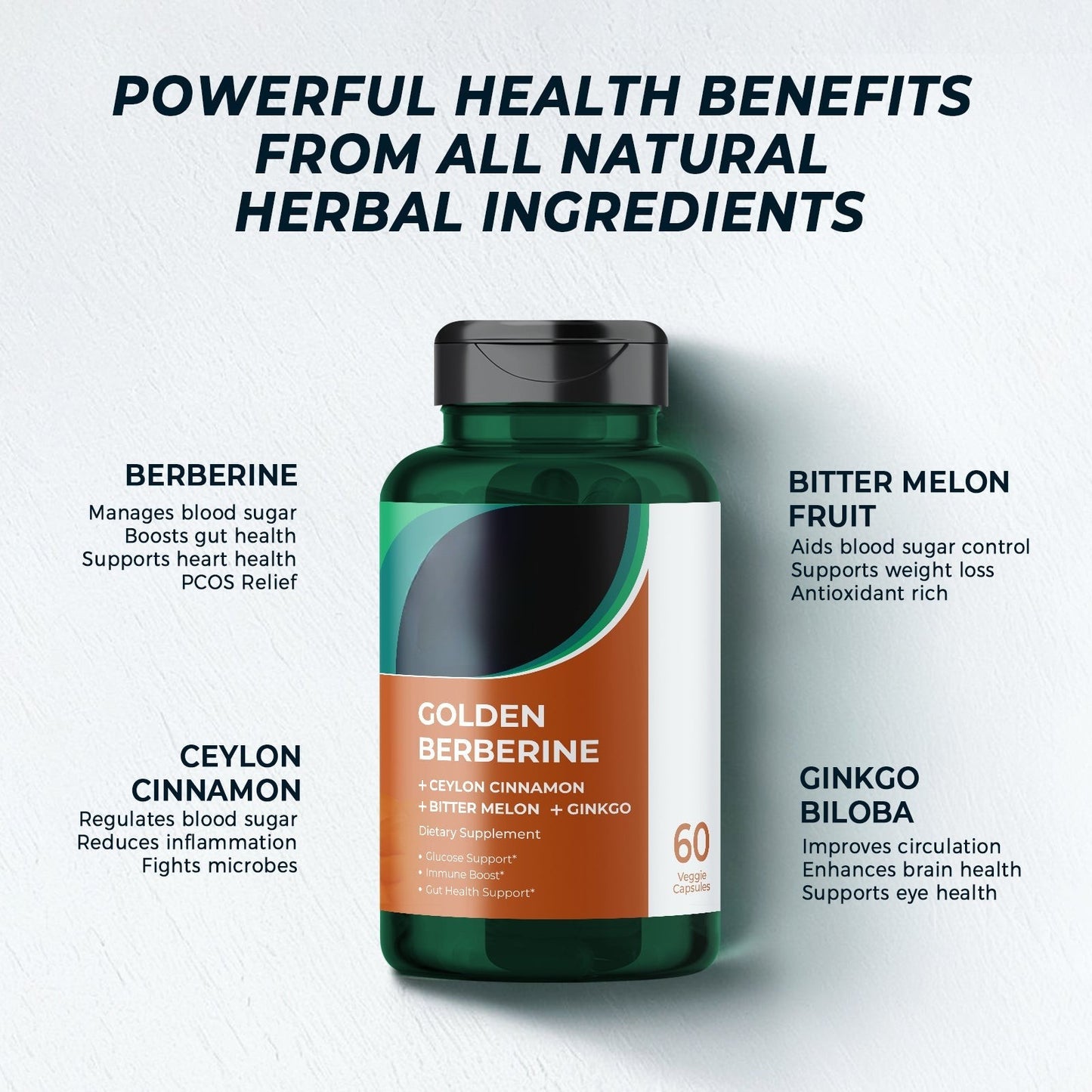 Golden Berberine Vegetarian, gluten-free, soy-free formula