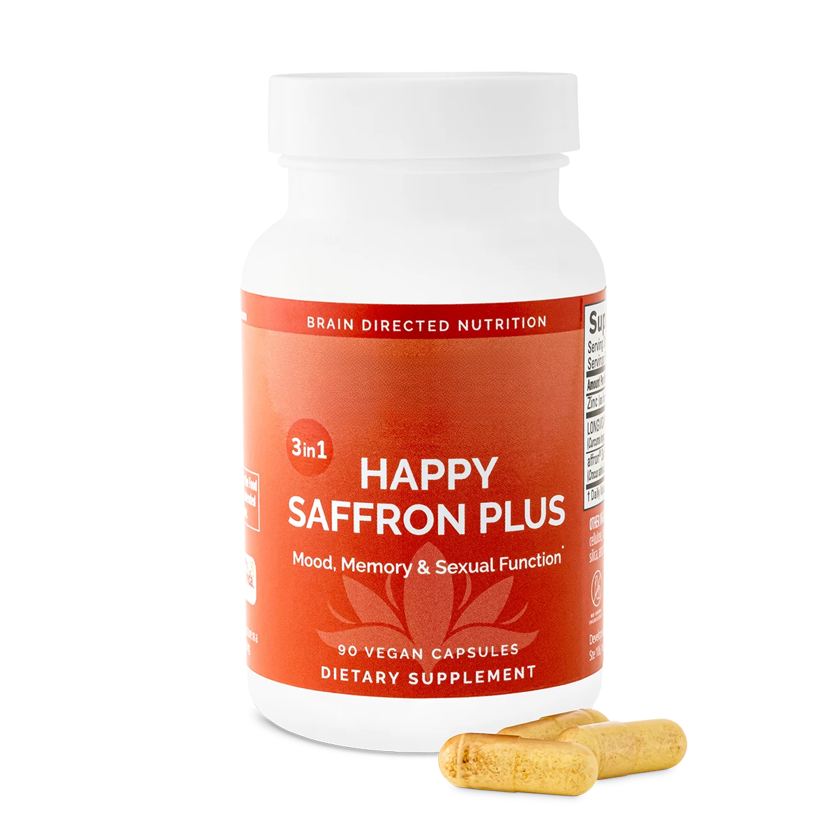 90 vegan capsules of saffron and curcumin supplement