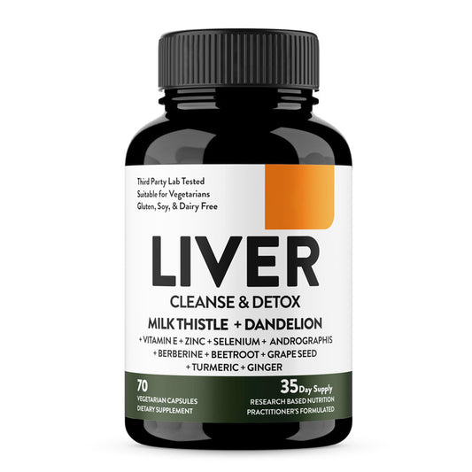 Herbal liver support supplement bottle