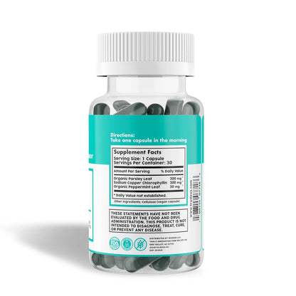 DEOS Internal Deodorant Bottle Supplement  Facts Label