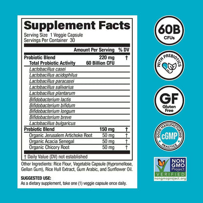 Digestive Enzyme Supplement for Gut Health Supplement Fact Label