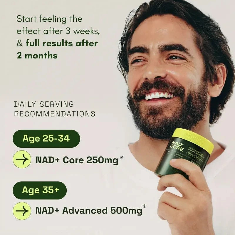 NAD+ Advanced 500mg Supplement with Resveratrol – 60 Capsules