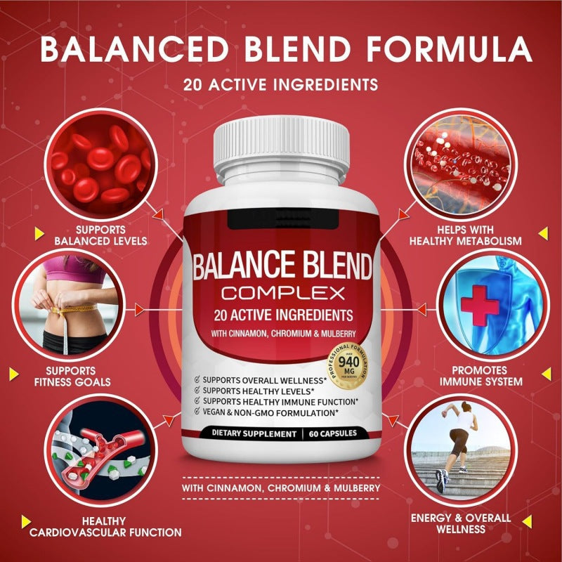 Blood Sugar Complex – 20-In-1 Herbal & Nutrient Formula – 60 Capsules