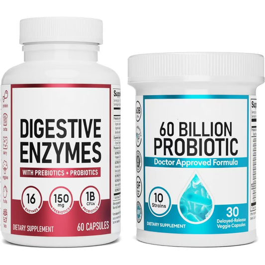 Digestive Enzymes and Probiotic Bundle Bottles