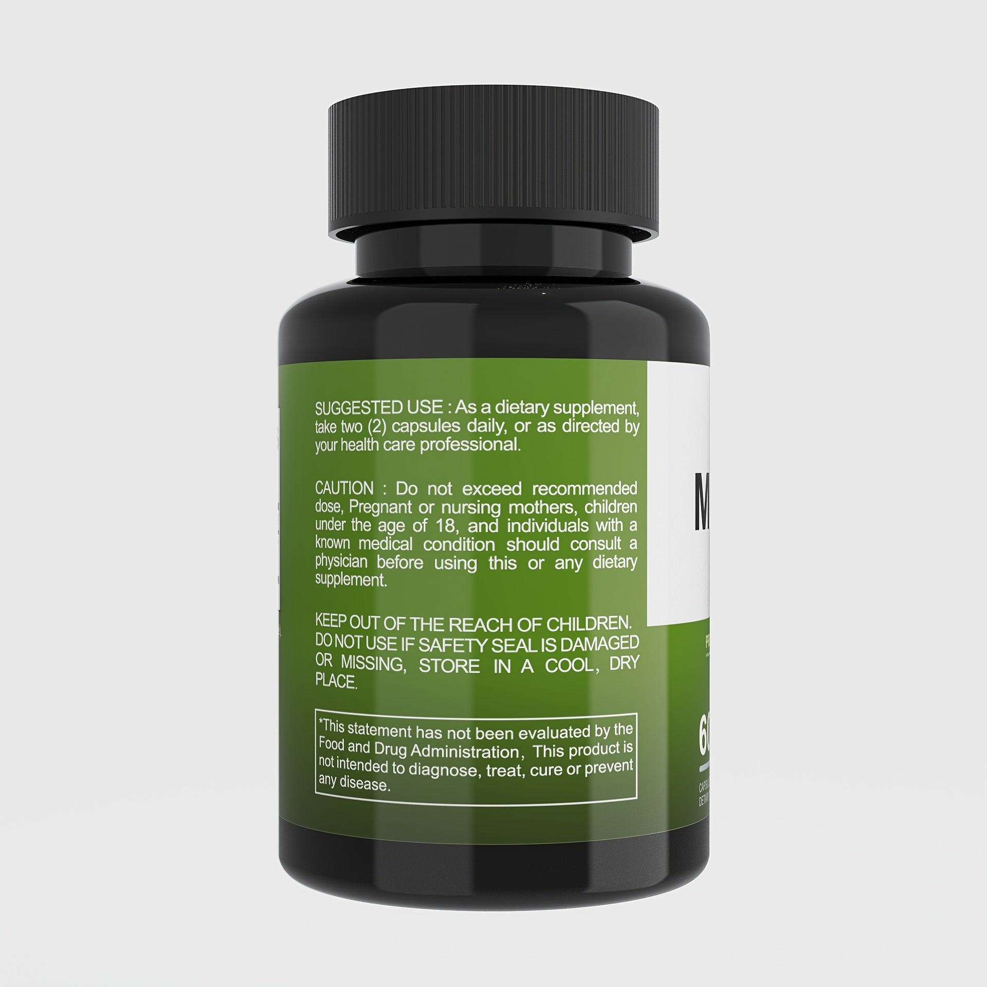 Supplement Label – Organic Moringa Capsules

