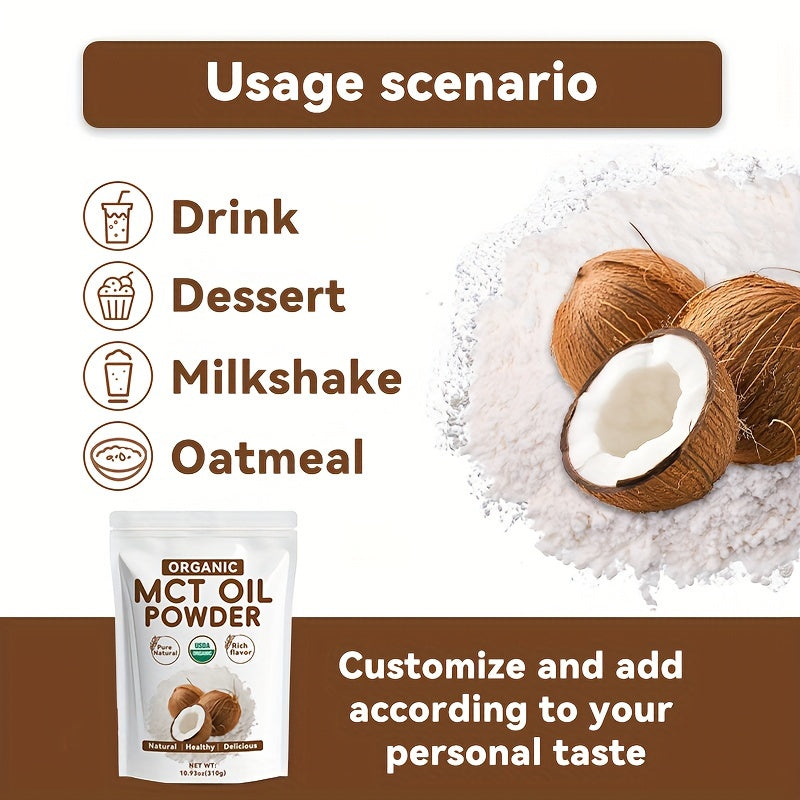 Organic MCT Oil Powder - Natural Coconut Extract for Smoothies