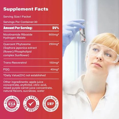 NR1000 NAD+ Supplement Facts Label