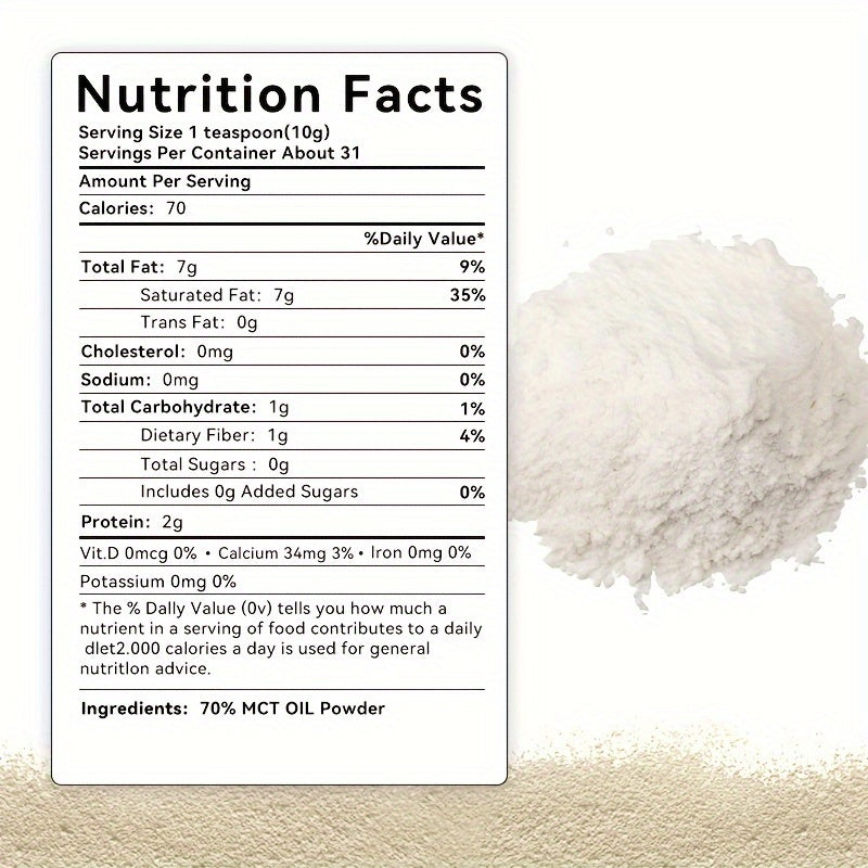 Organic MCT Oil Powder - Natural Coconut Extract for Smoothies