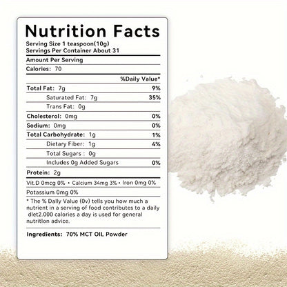 Organic MCT Oil Powder - Natural Coconut Extract for Smoothies