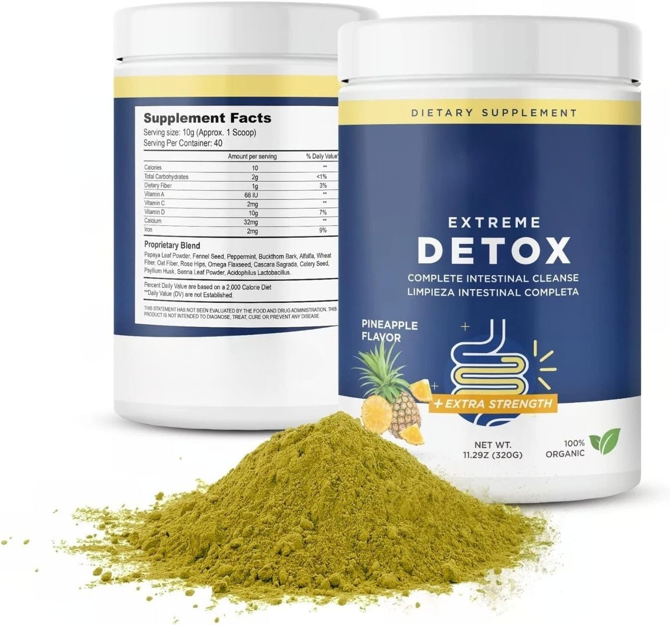 All Natural Extreme Detox Powder Supplement Facts Label

