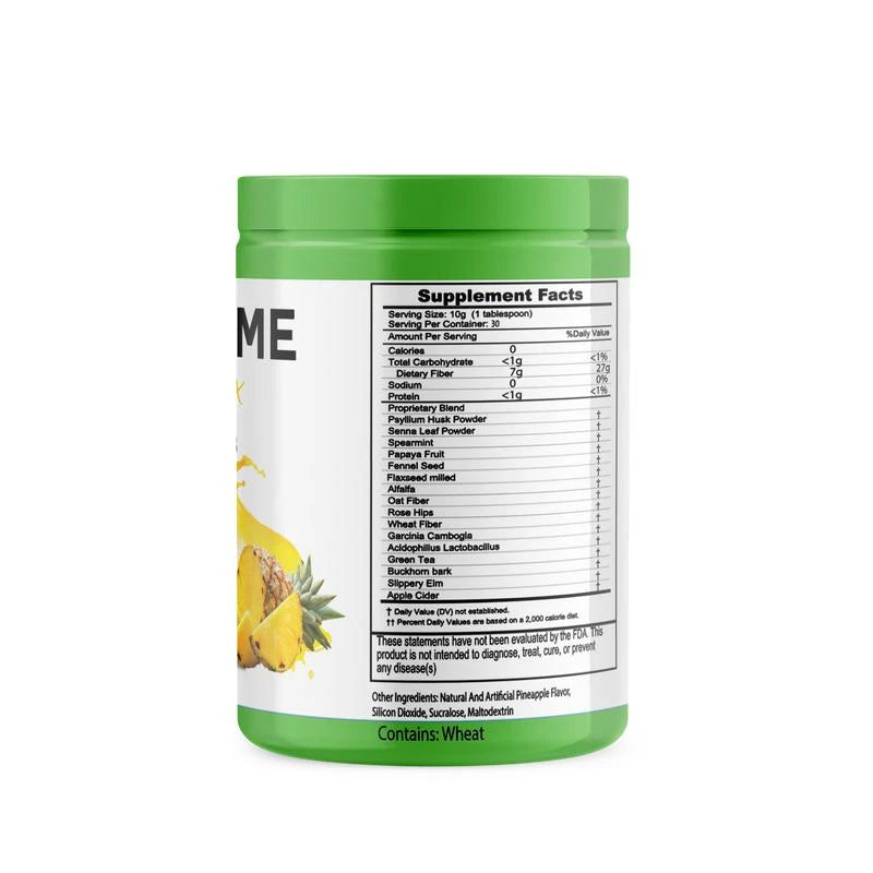 Supreme Detox Natural Fiber Powder Supplement Facts Label