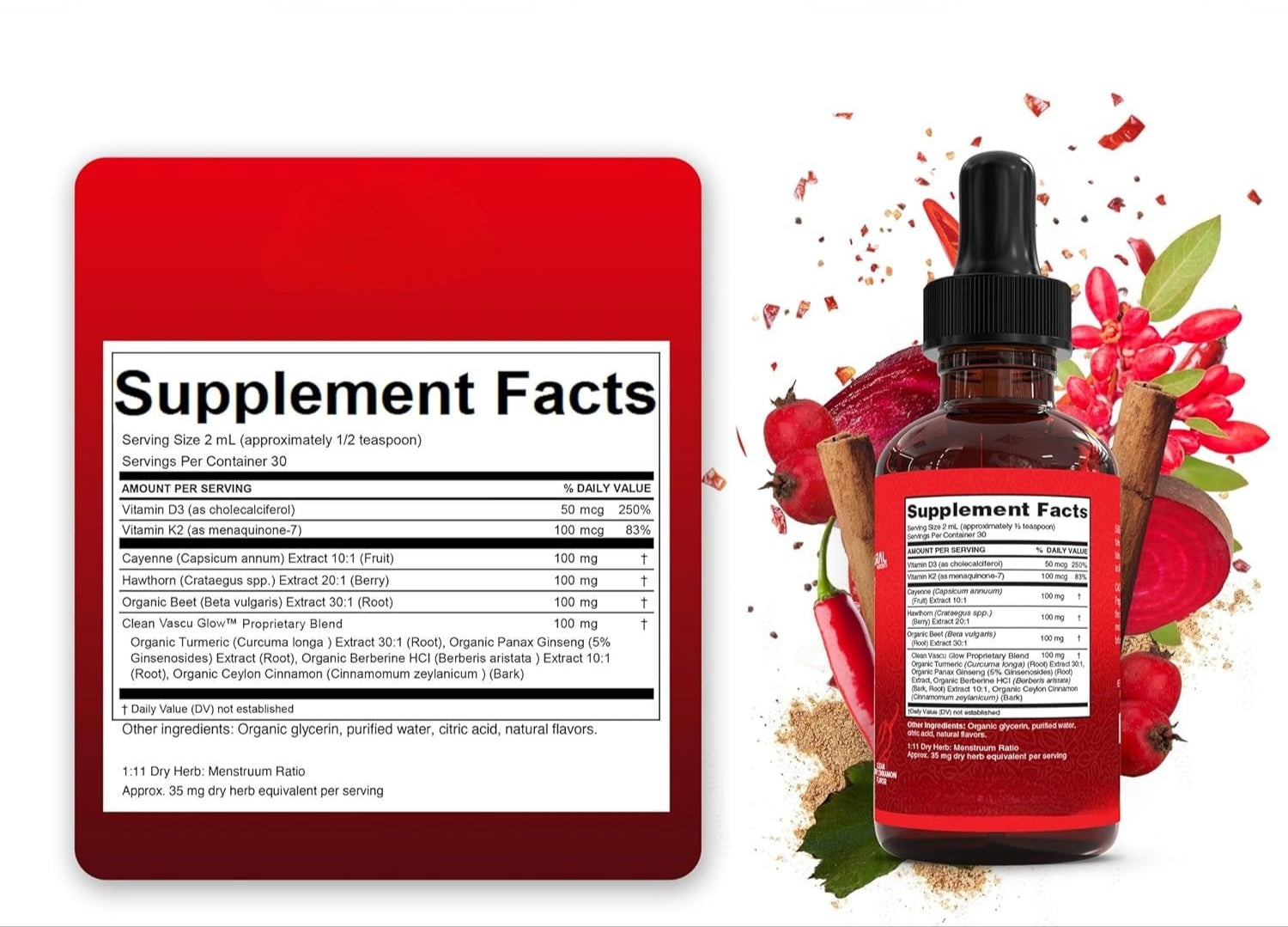 Cayenne pepper extract liquid supplement fact Label