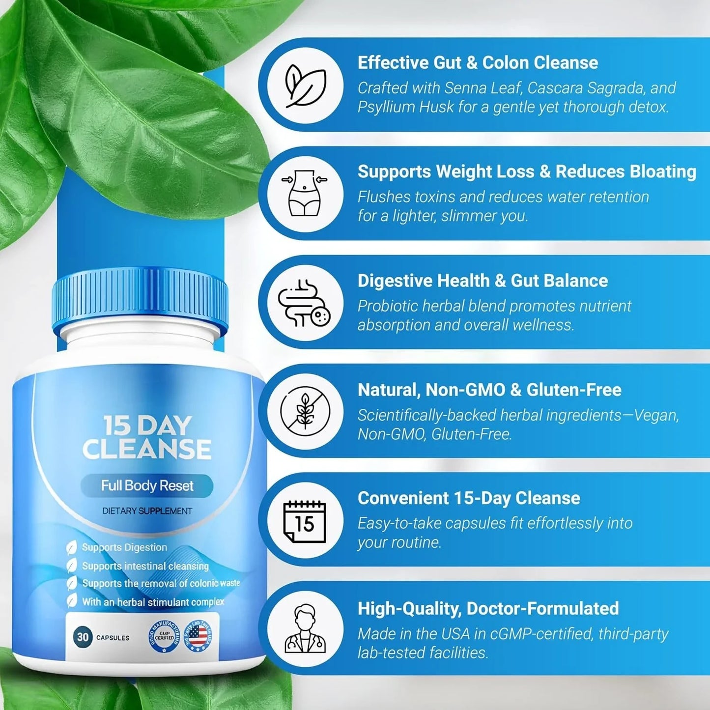 Contains Senna Leaf, Cascara Sagrada, and Psyllium Husk