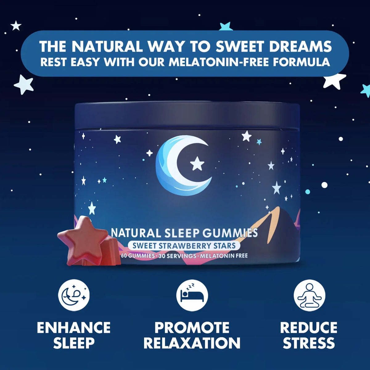 Natural Sleep Gummies – 60 Melatonin-Free Gummies