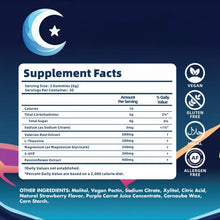Natural Sleep Gummies Supplement Facts Label
