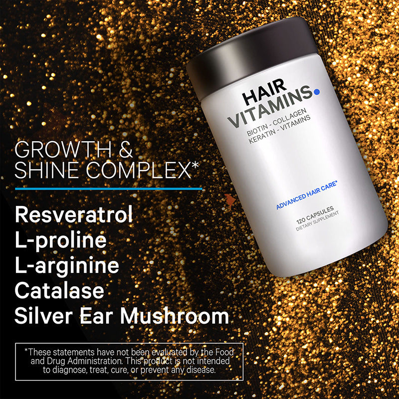 Hair support vitamins with keratin and essential nutrients Includes Keratin, Biotin & Collagen
