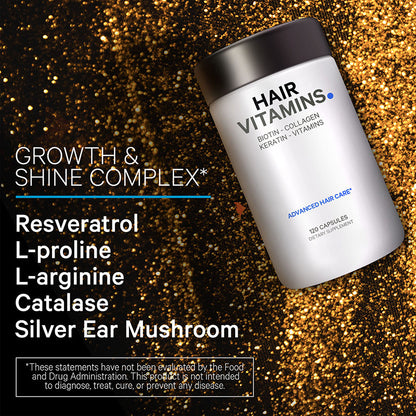 Hair support vitamins with keratin and essential nutrients Includes Keratin, Biotin & Collagen