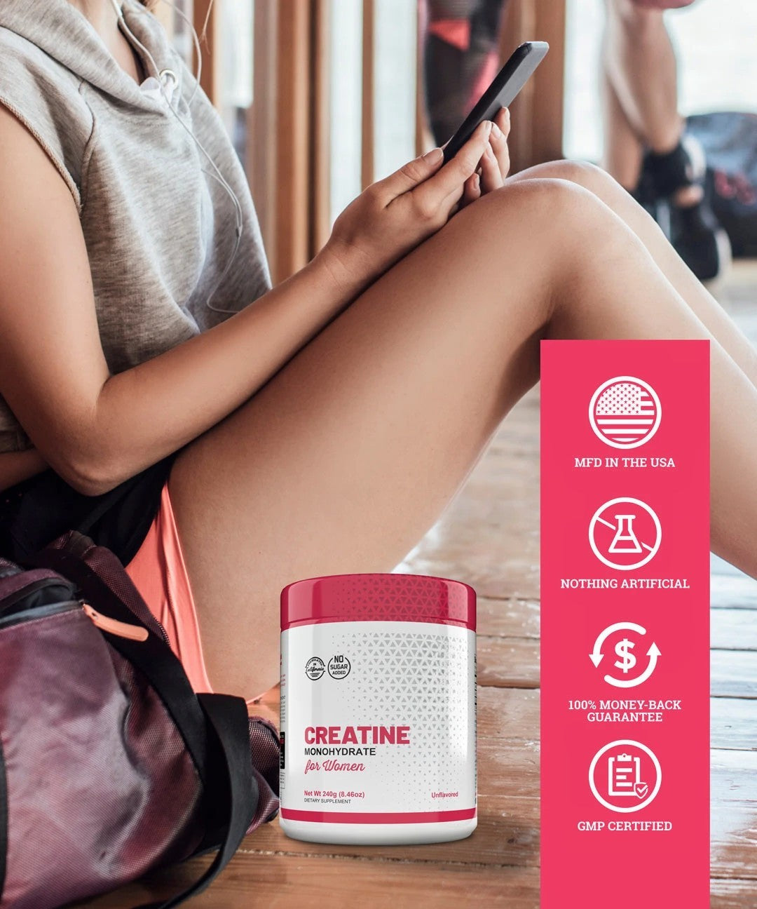 5g creatine supplement with collagen and BCAAs