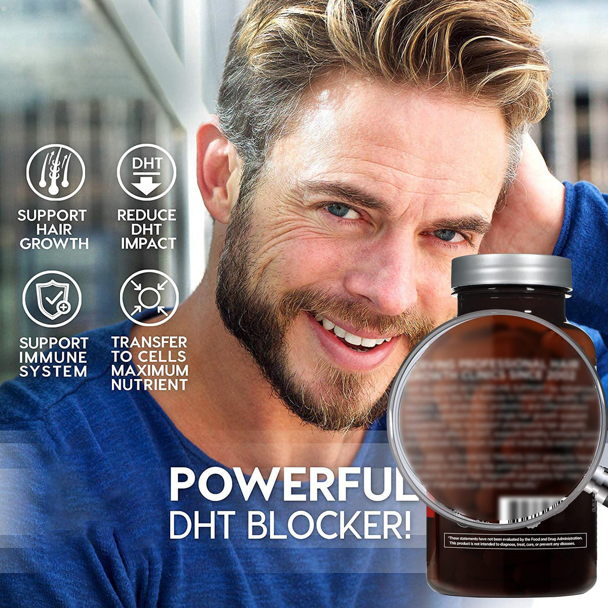 DHT blocker capsules for daily hair and immune routine