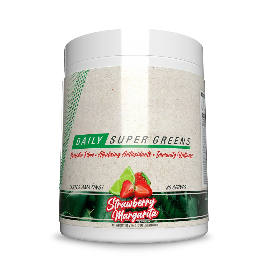 Daily greens powder in eco-friendly packaging Strawberry Margarita