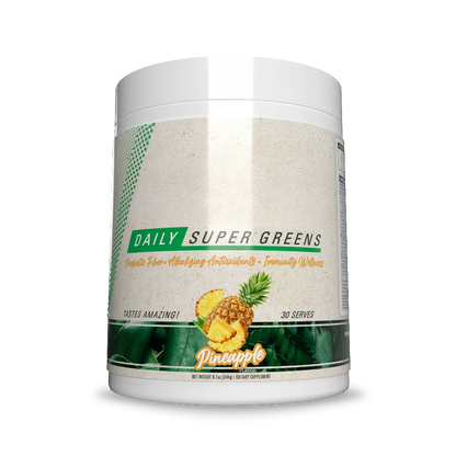 Daily greens powder in eco-friendly packaging pineapple