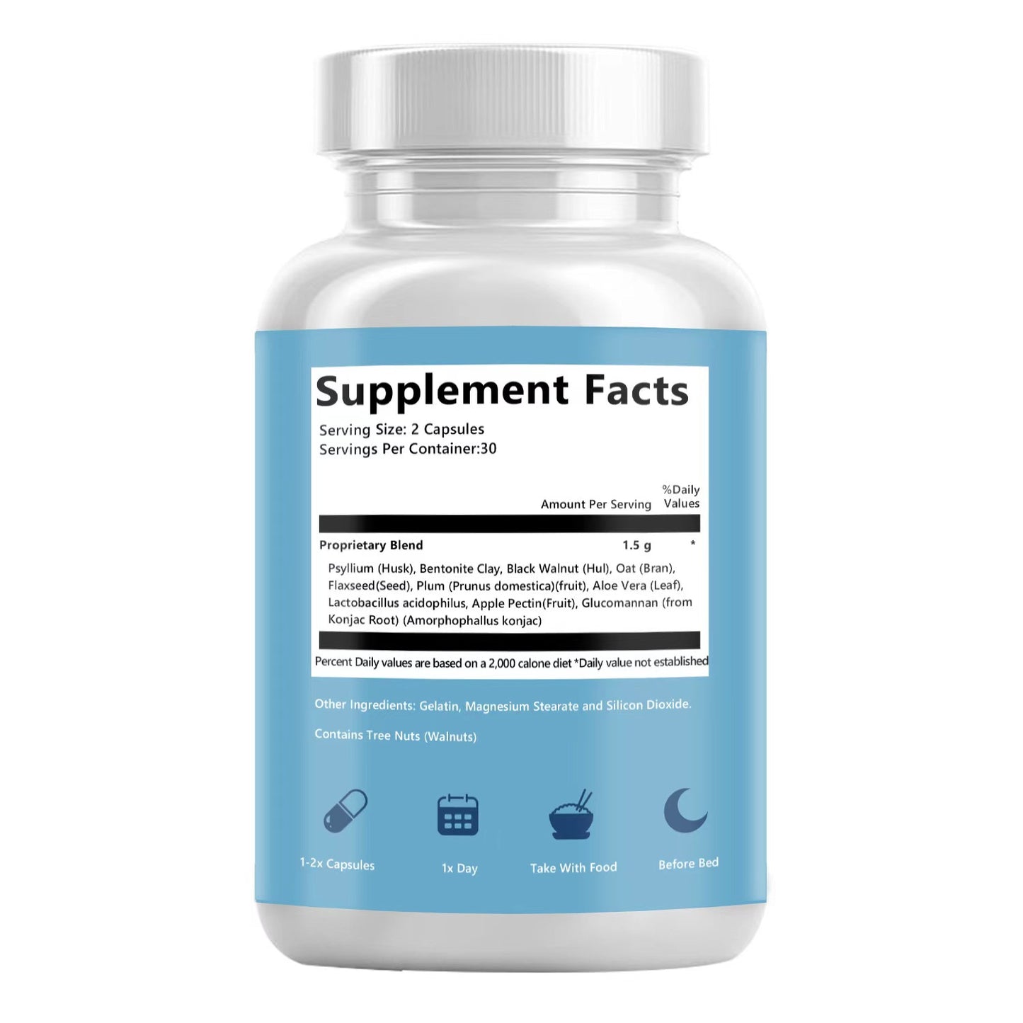 Supplement facts label of 15-Day Colon Cleanse