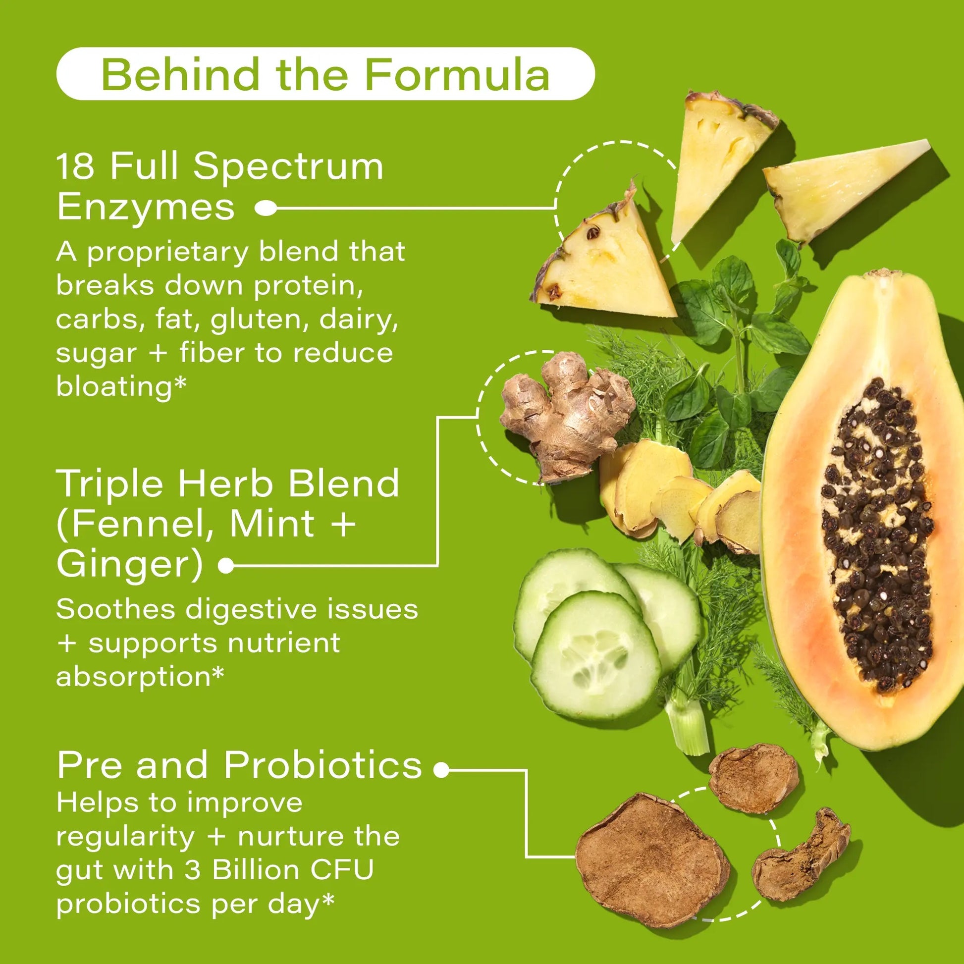 Broad‑spectrum enzyme blend supplement