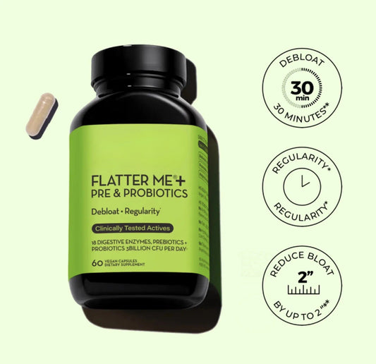 Flatter Me Plus digestive enzyme bottle