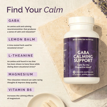 GABA Supplement with Lemon Balm and L-Theanine Brain Health Support