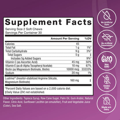 Hair Growth Accelerator Supplement Facts Label