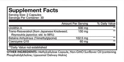 Liposomal Urolithin A supplement Label Facts