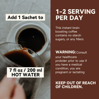 Organic mushroom blend mixed into coffee cup