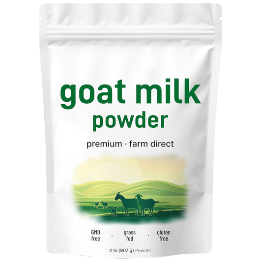 Front view of Goat Milk Powder 2lb pouch