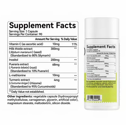 Milk Thistle Herbal Supplement Facts Label