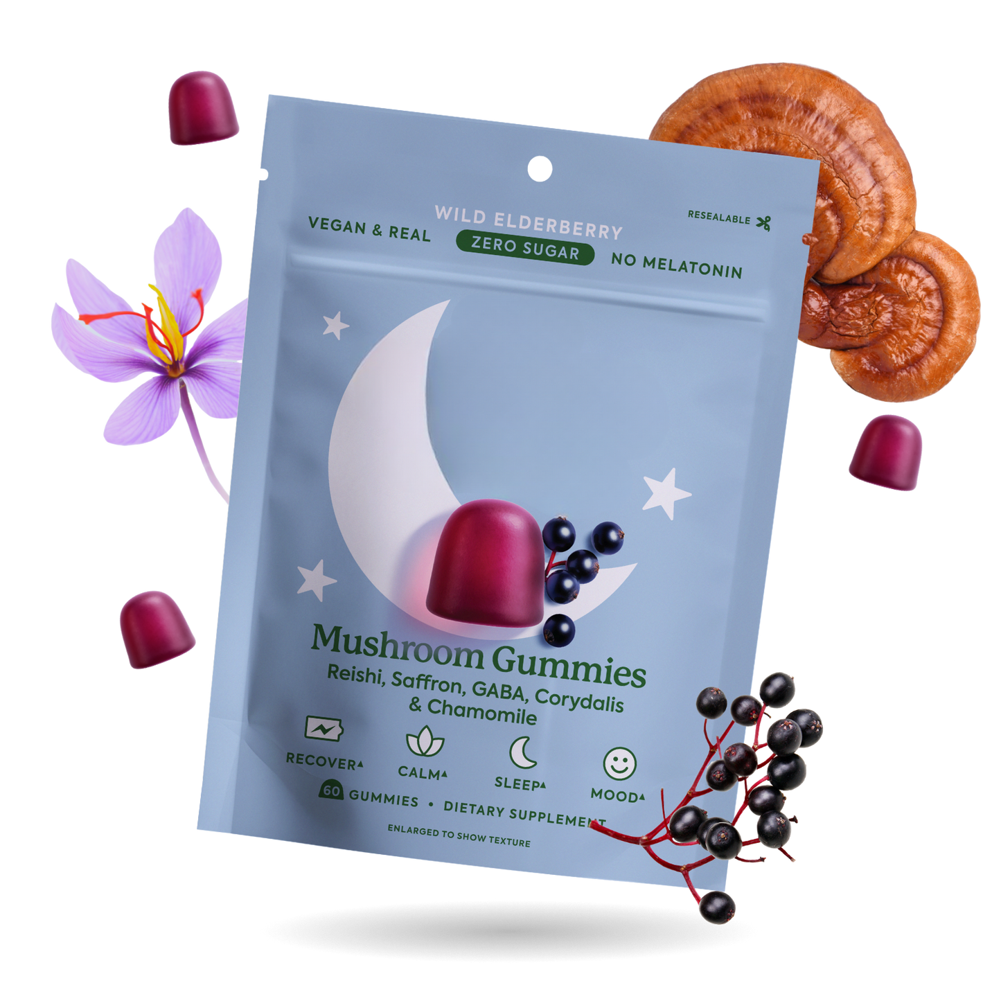 Mushroom Gummies 60 ct pouch