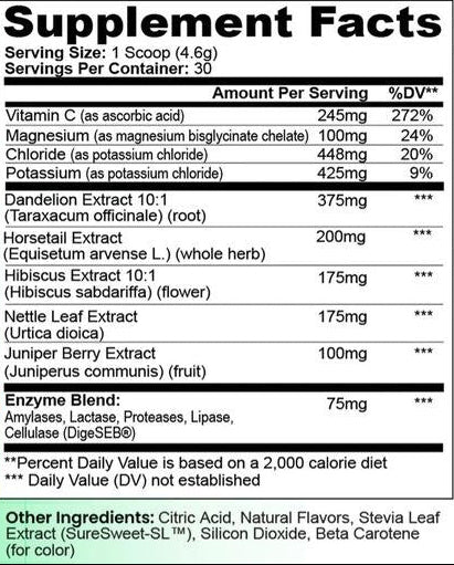 Gut health supplement facts label